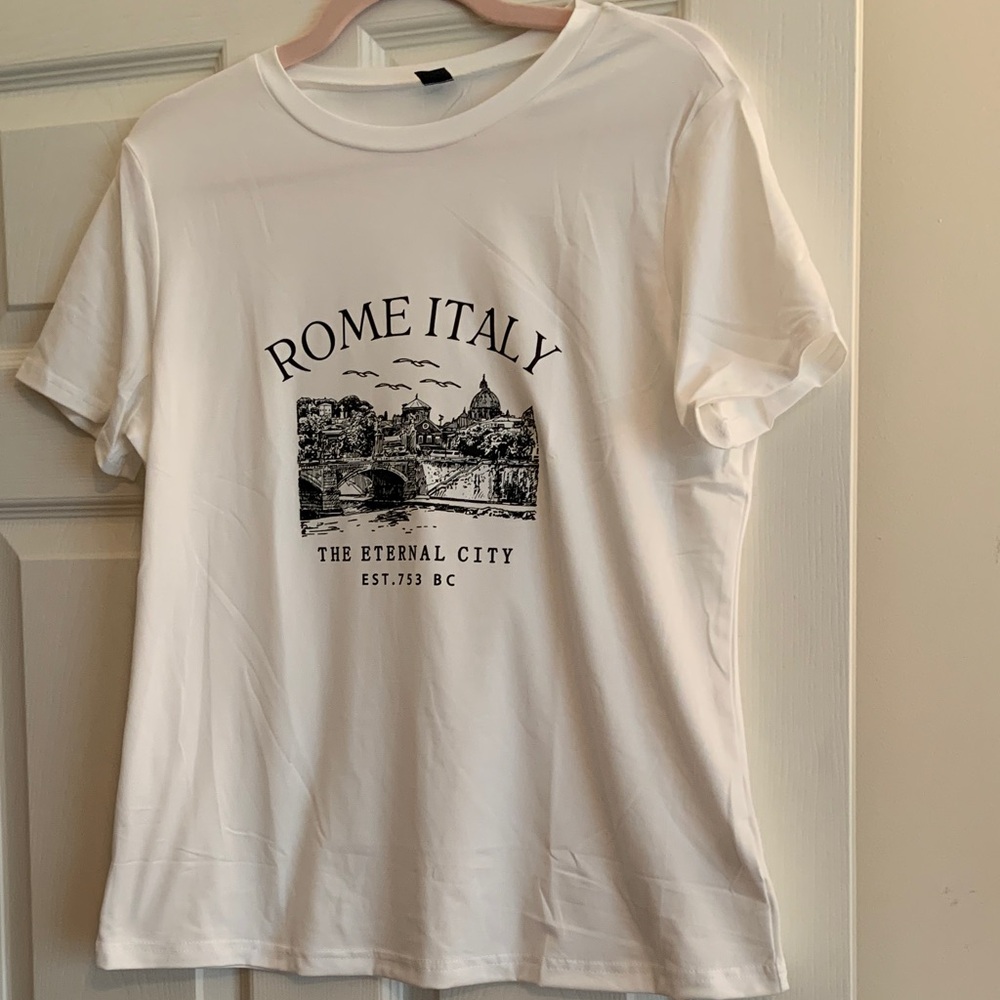 GRAPHIC T-SHIRTS:  White Rome Italy Graphic T-Shirt